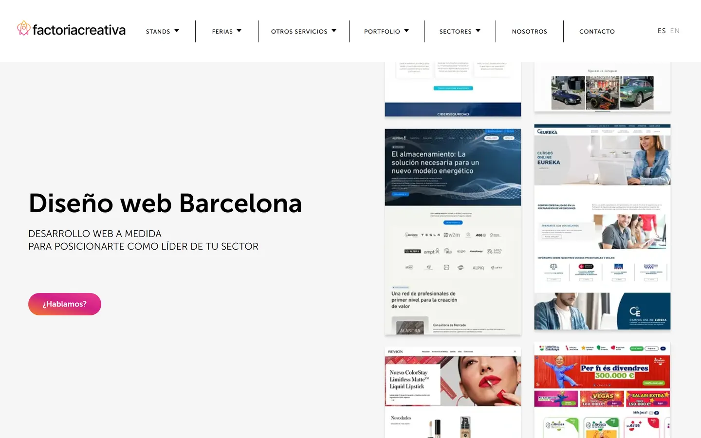 Página de diseño web de Factoría Creativa