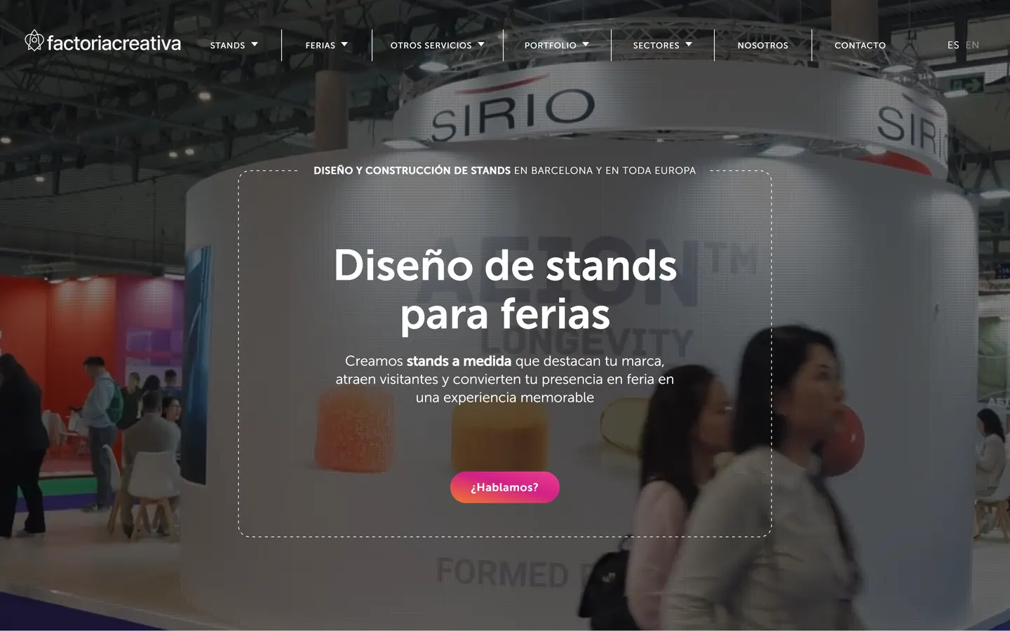 Home de Factoría Creativa, diseño y montaje de stands