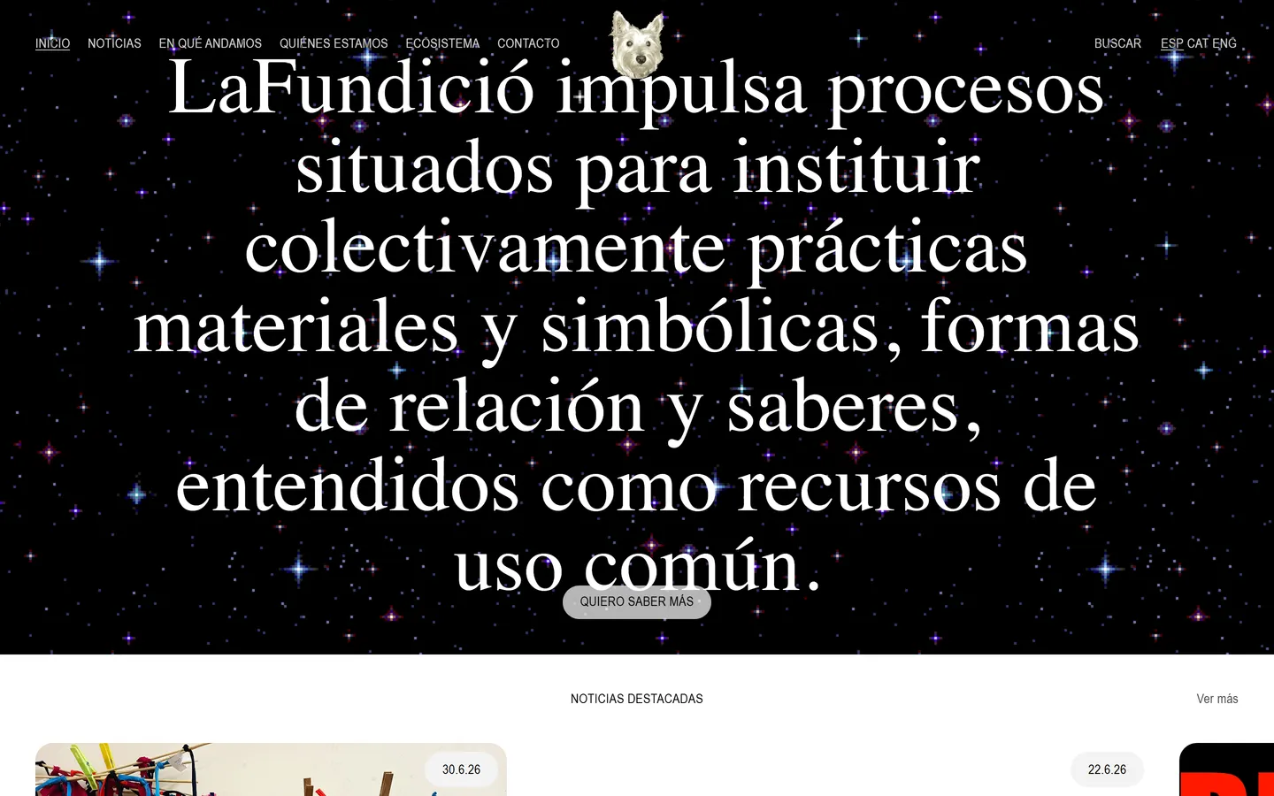 Home de la web de la cooperativa cultural LaFundició