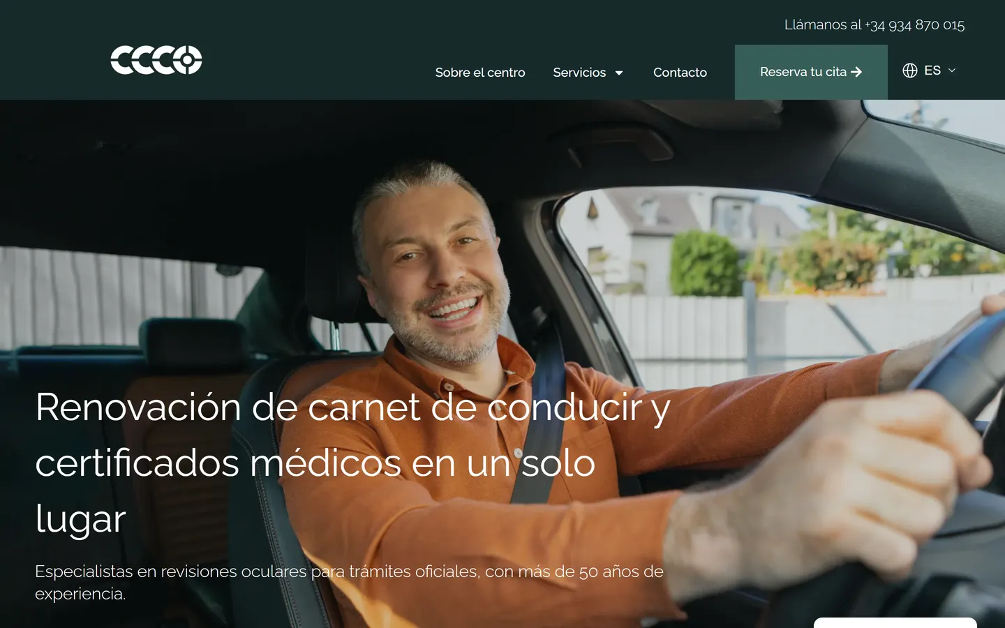 Home del centro médico CCCO para renovación de carnet