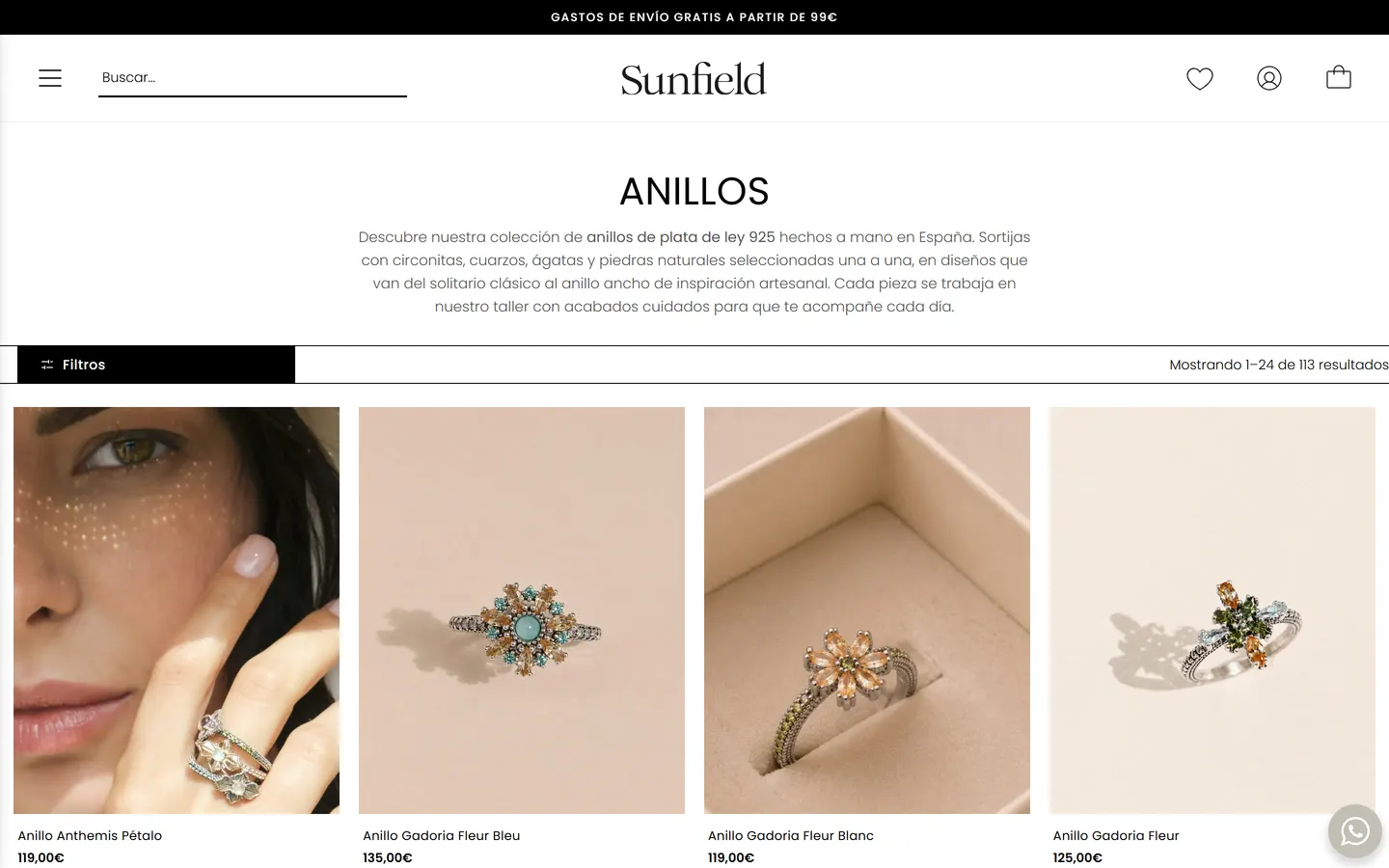 Categoría de anillos de la tienda Sunfield