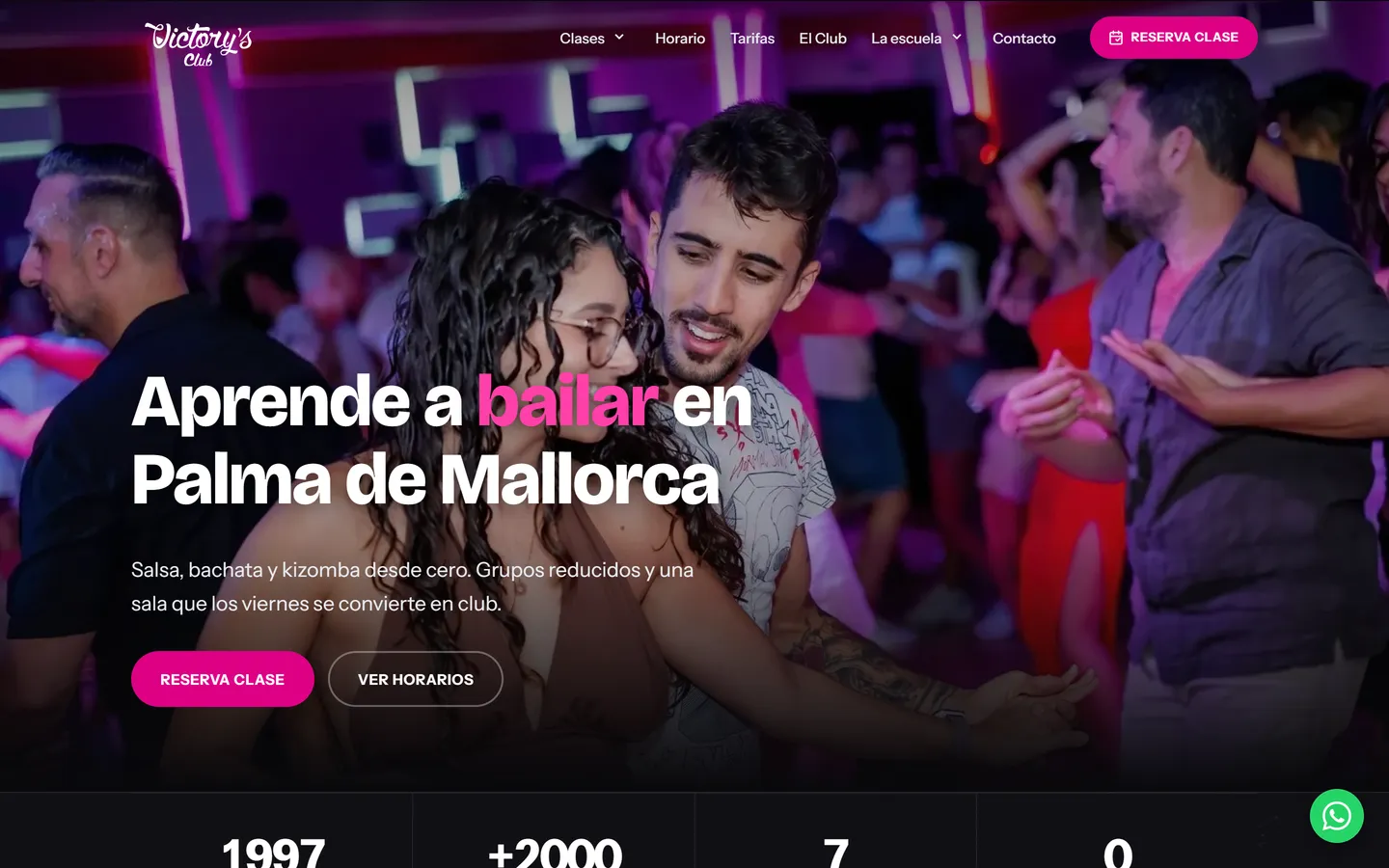 Home de la web de Victory's Dance, escuela de baile en Palma de Mallorca
